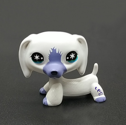 LPS Toys Rare Pet Shop Custom White Dachshund Dog Snowflake Eyes German Shepherd Figure