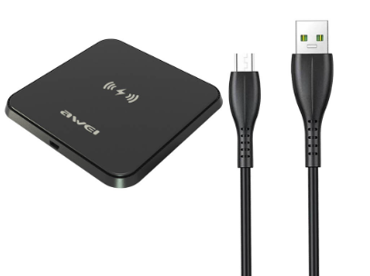 Awei W17 Fast Transmission Wireless Ultra Thin Charger With Micro USB Cable Cord Safe Charging
