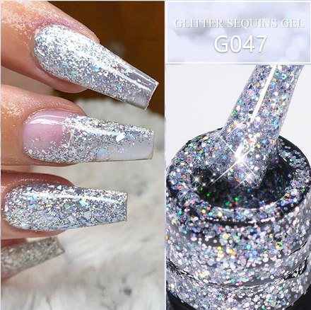 1pc 15ml Blue Gel Nail Polish 15ML Soak Off Glitter Gel Polish For All Seasons - Home Salon Nail Art DIY