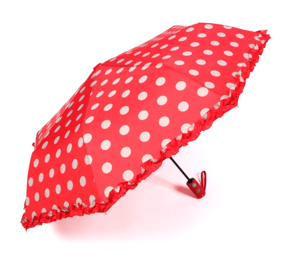 HAPP SWAN 3671 Durable Wave Dot Delicate Lace Folding Windproof Automatic Umbrella