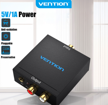 Vention DAC to AUX and RCA Stereo Audio Adapter for PS4 DVD PS5 Amp Apple TV