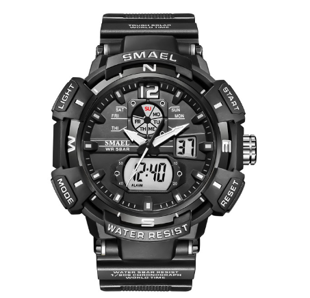 Smael 8045 Men's Watch Outdoor Sports Quartz Digital Waterproof Rubber Clock 011