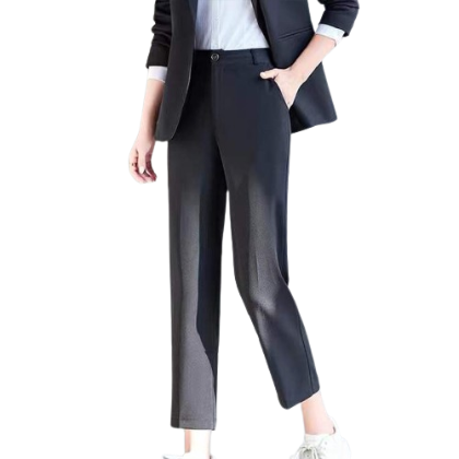 Lovito Women Plain Straight Leg Pants