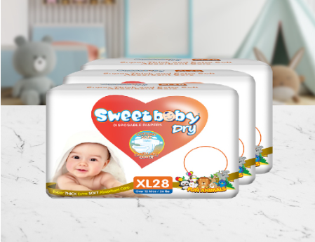 SWEETBABY DRY - ECONO PACK XL 28s x 3 PACKS