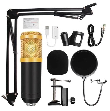 Original Microphone Complete Set (V8 Soundcard, BM800 Microphone, Popfilter, NB35 Table Stand Full