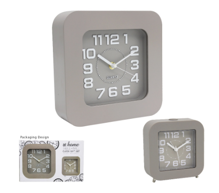 At Home Winona Clock Set, Wall & Alarm Clock, Easy Read Analog Home, Office, Bedroom