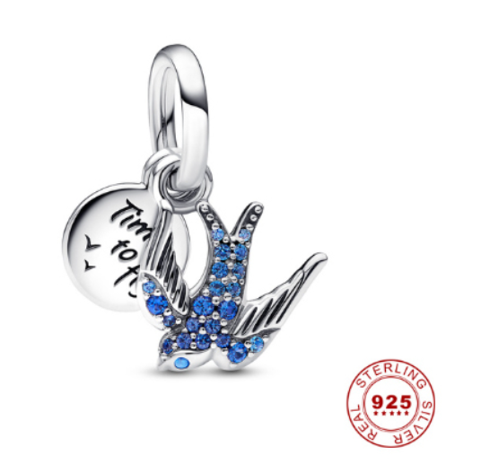 925 Silver Trinkets Balloon Charms Beads for Bracelet Pan Security Chain d020