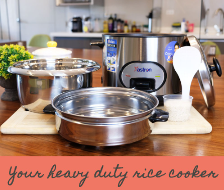 Astron SRC-1018 1.8L Stainless Steel Rice Cooker w/ Steamer | 10 Cups | 700W | 6-10 Persons