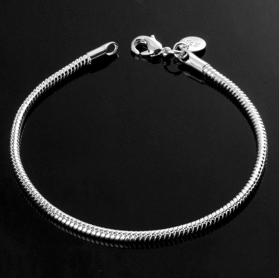 Women's Lady Silver Plated Snake Chain Bracelet