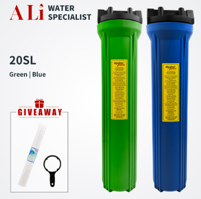 Hydropure Housing 20Slim Blue Green water filter pitcher 20SL Spanner with Filter 20x2.75 inch