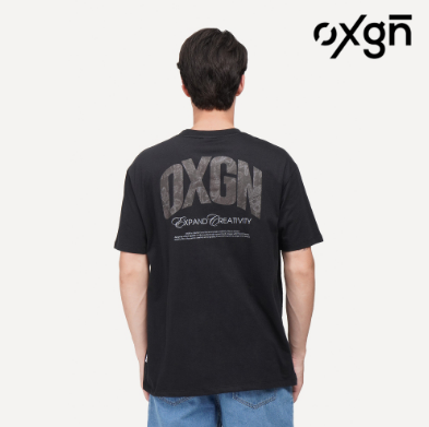 OXGN Logo Graphic Print T-Shirt For Men (Black)