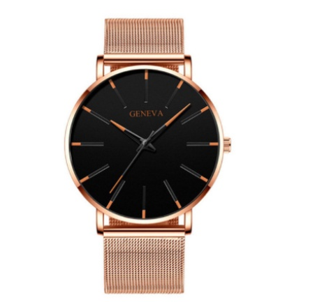 Explosive mesh belt classic dented color scale color pointer watch business men's watch simple alloy belt quartz watch M4