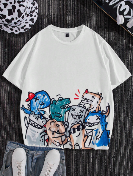 Manfinity Hypemode Men Plus Loose Cartoon Graphic Tee