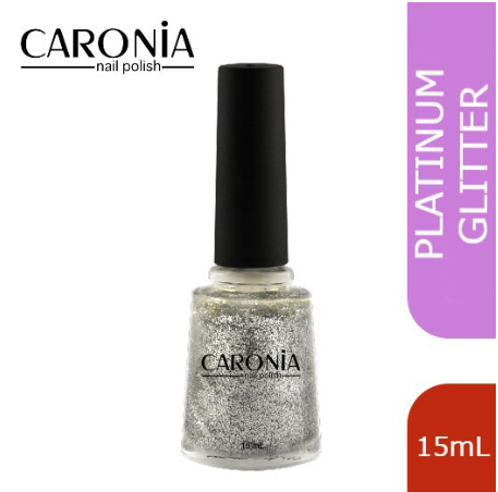 Caronia Nail Polish Platinum Glitter 15ml