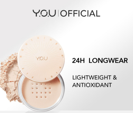 Y.O.U NoutriWear + Airy Fit Loose Powder | Lightweight | Natural Finish | Oil Control Makeup