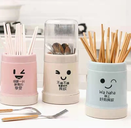 Dustproof Chopstick Holder Cylinder Detachable Cage Flatware Rack Spoon Fork Drying