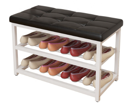 Modern Shoe Rack Storage With Soft Cushion Shoe Bench Stool