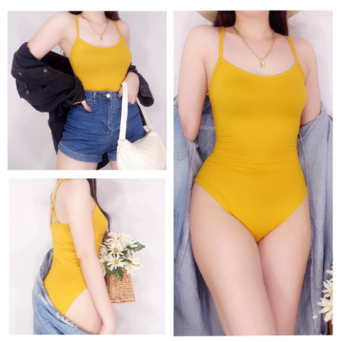 Swimsuit Women Fashion Backless Elastic Swimsuit 1 Piece Beach Wear Cotton Spandex W/o PAD