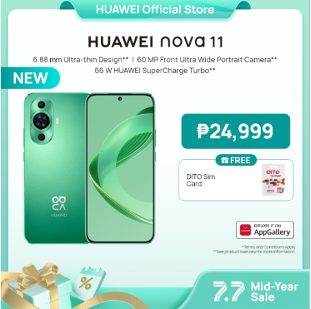 HUAWEI nova 11 Smartphone | 8GB+256GB | Ultra-thin Design | 60MP Front Ultra Wide Portrait Camera