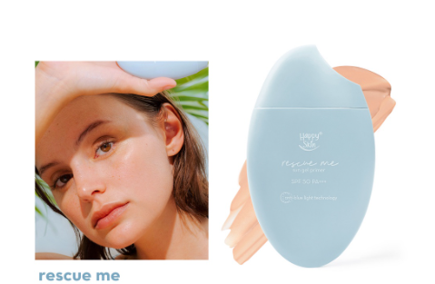Happy Skin Rescue Me Tinted Sun Gel Primer SPF 50 PA+++ with Anti-Bluelight Technology DewySunscreen