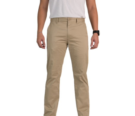 GIORDANO Men's Cotton Blend Slim Tapered Pants  - Crockery