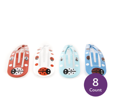 Goody Girls Ladybug Contour/Snap Hair Clips, 8ct