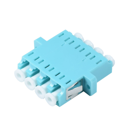 Quad Fiber Optical Adapter Flange Fiber Optic Coupler Connector /lot LC/OM3  40pcs