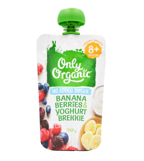 Only Organic Baby Food Banana Berries & Yoghurt Brekkie (8+ mos old) 120g