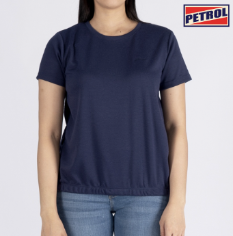 Petrol Basic Tees for Ladies Relaxed Fitting Shirt CVC Jersey Fabric for Ladies 150890-U Navy Blue