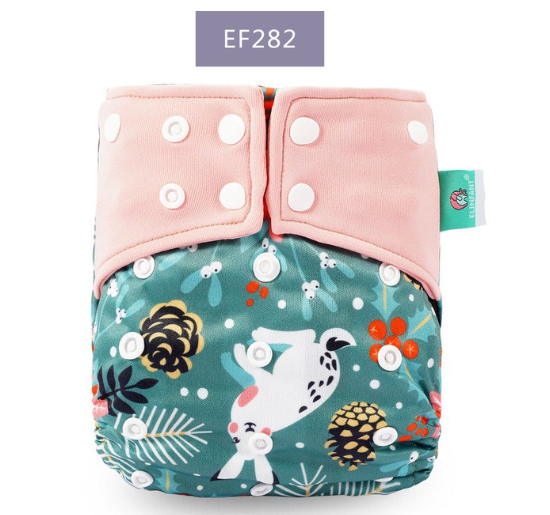 Elinfant Coffee Fiber Inner Baby Cloth Diapers Double Gusset Washable Baby Nappy Without Insert E1