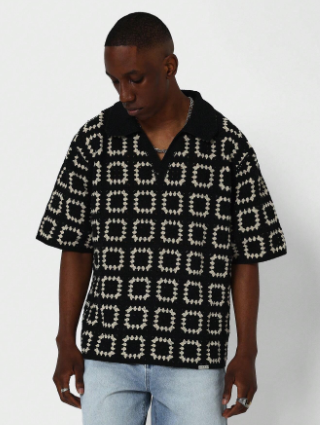 SUMWON Oversized Fit Polo Knit Shirt