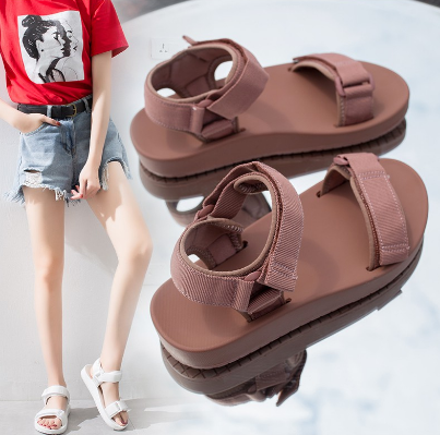 JY. Ladies Korean Pu Made Vintage Flat Sandals No. Ss24