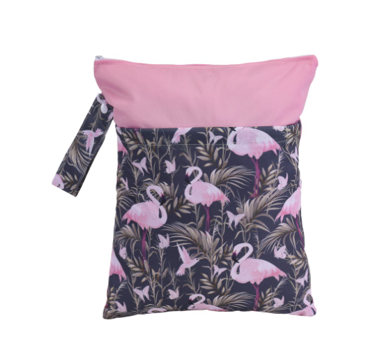 Reusable Waterproof Pattern Double Pocket Diaper Wet Bag DWB16