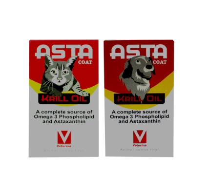 Asta Coat Krill Oil For Heart And Skin Supplement For Dogs And Cats 50 Softgel Capsules 500mg