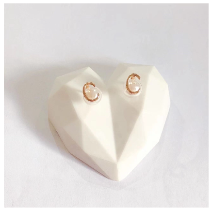 Fashion Jewelry Bangkok Rose Rold Plated Pearl Letter Stud Earrings Hikaw for Women C