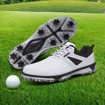 Men's Professional 9 Spikes Golf Shoes, Solid Comfy Non Slip Lace Up Sneakers For Golf Sport Activities