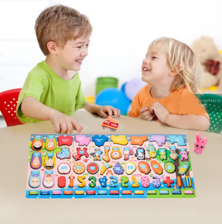 Montessori Educational Toys Wooden Puzzles Board Early Learning Toys 3D Blocks for Kids