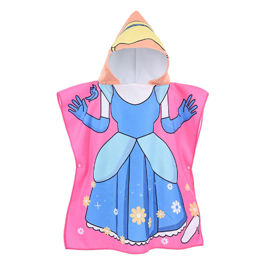 Children Bath Towel Cartoon Printed Baby Can Wear Hooded Bathrobe Beach Swimming Windproof Quick-Drying Cloak Kids Beach Towels T1