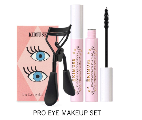 Kimuse 2 Pcs Volum Express Waterproof Mascara Eyelash Curler Makeup Set