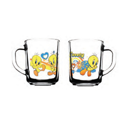 Pasabahce Tweety Mug 250cc 8 1/2oz, Set of 2 (97700TWT/2)