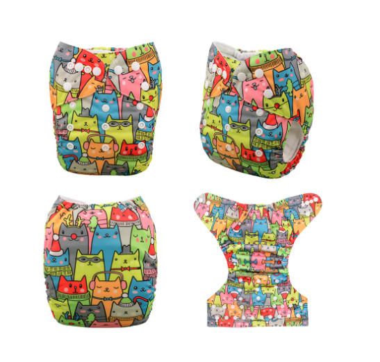 Alva Baby Cloth Diapers Washable Reusable Real Cloth Pocket Nappy Diaper Only No Insert For 3-15kg 6.6-33.1Ibs Baby And Newborn D3