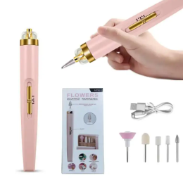 5 in 1 Nail Driller Machine Electric USB Charge Manicure And Pedicure Set Nail Polishing Grinder Nail Machine Equipment With Light Portable Mini Manicure Tools With Bag For Gel Removing