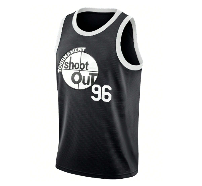 Men's Embroidered Basketball Jersey 96 Black Casual Sleeveless Vest V-Neck T-Shirt Party Sports Top