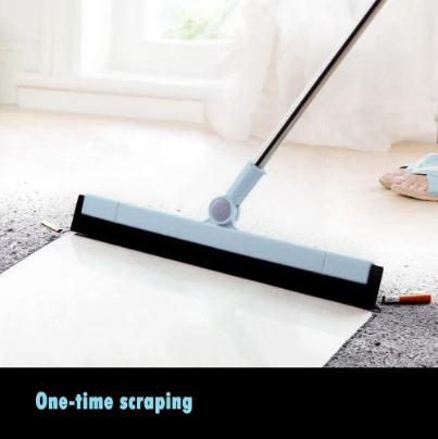 Floor Window Wiper Scraper 180 Degrees Rotatable Hand Push Mop Sweeper Broom Household