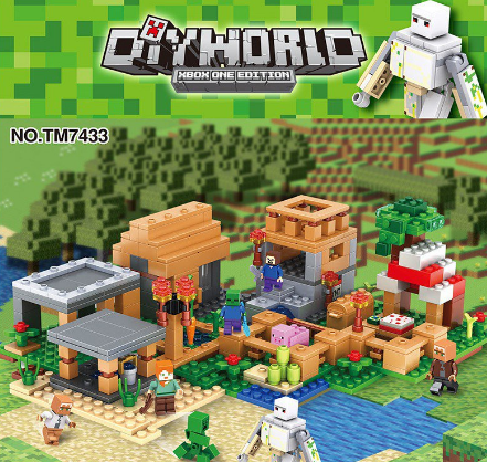 500Pcs My World Village Set Minecraft Building Block Toys Kids Classic Figures Doll Game