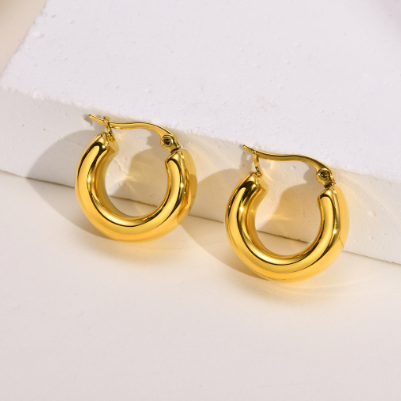 Circle Huggie Hoop Earring for Women Stainless Steel Jewelry