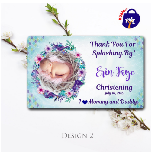 Mermaid Themed Ref Magnet Souvenir | Christening | Birthday | Wedding| Events |Baptism