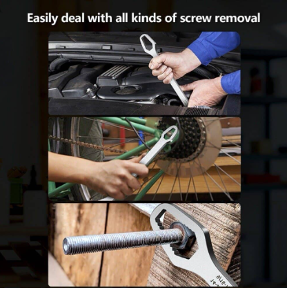 Universal Double Head Wrench Self-Tightening Ratchet Spanner Nut Adjustable Wrench Screw Nuts