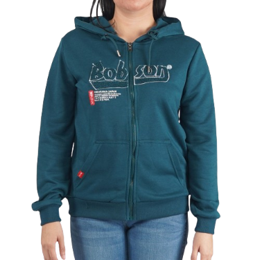 Bobson Japanese Ladies Basic Hoodie Jacket for Women Trendy Fashion Regular Fit 121440 (Teal)
