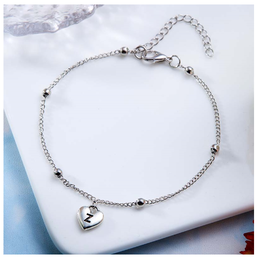 Fashion Silver Plated 26 Letters Initials Alphabet Bracelet Adjustable Bangle Women Jewelry Mother's Day Gift